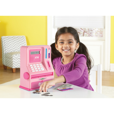 Learning Resources Pretend and Play® Teaching ATM Bank - Pink 2625P